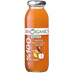 BenOrganic Organik Detox Meyve Suyu  Elma  Tarçın  Zencefil  250ml