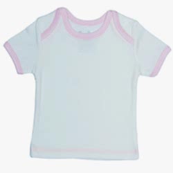 Canboli Organik Bebek Kısa Kollu T-shirt  Ekru Açık Pembe Biyeli  0-3 Ay 