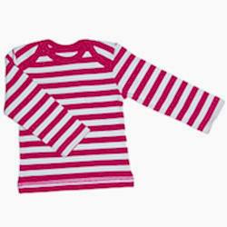 Canboli Organik Bebek Uzun Kollu T-shirt  Çizgili Fuşya  0-3 Ay 