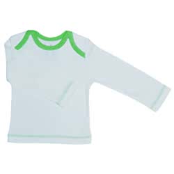Canboli Organik Bebek Uzun Kollu T-shirt  Ekru Yeşil Biyeli  3-6 Ay 