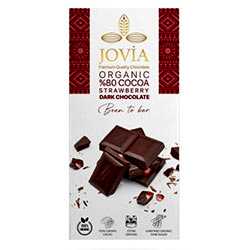 Jovia Organik Bitter Çikolata  Çilekli %80 Kakao  85g