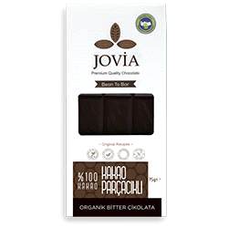 Jovia Organik Bitter Çikolata  Kakao Parçacıklı %100 Kakao  75g