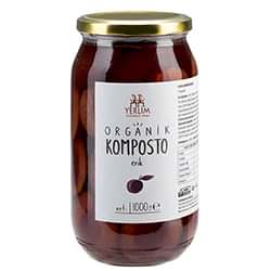 Yerlim Organik Erik Kompostosu 1000ml  Cam Kavanoz 